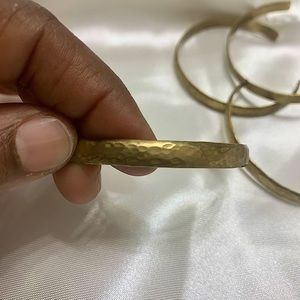 Hammered Brass Cuff Set